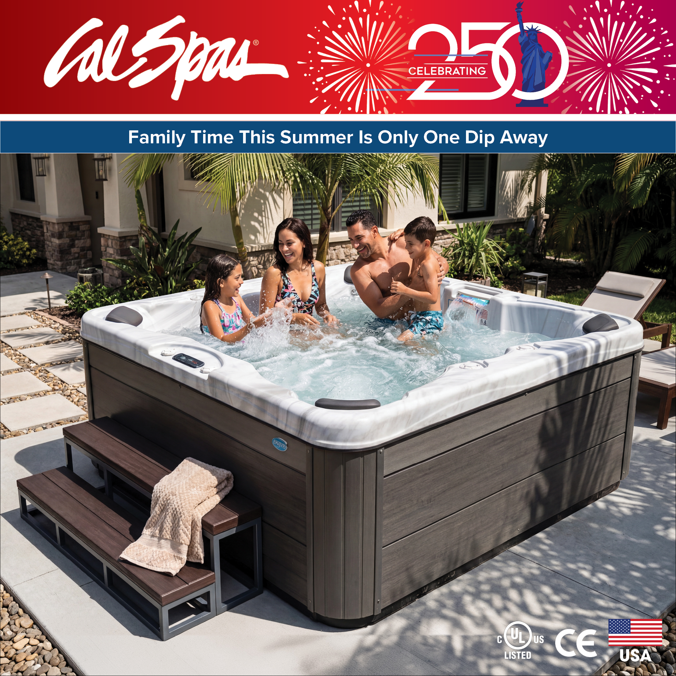 Calspas hot tub being used in a family setting - Rapid City